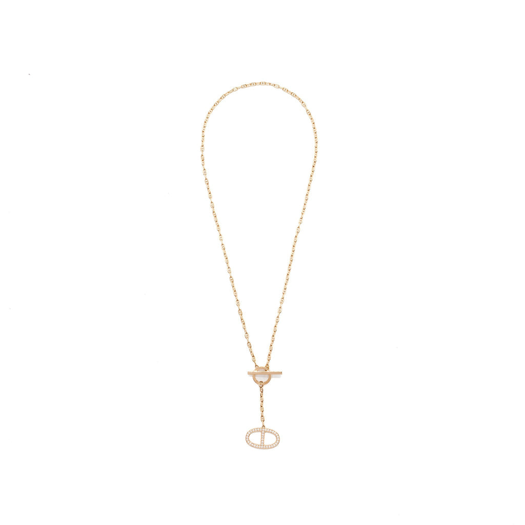 HERMES CHAIN D’ANCRE CONTOUR PENDANT ROSE GOLD, DIAMONDS