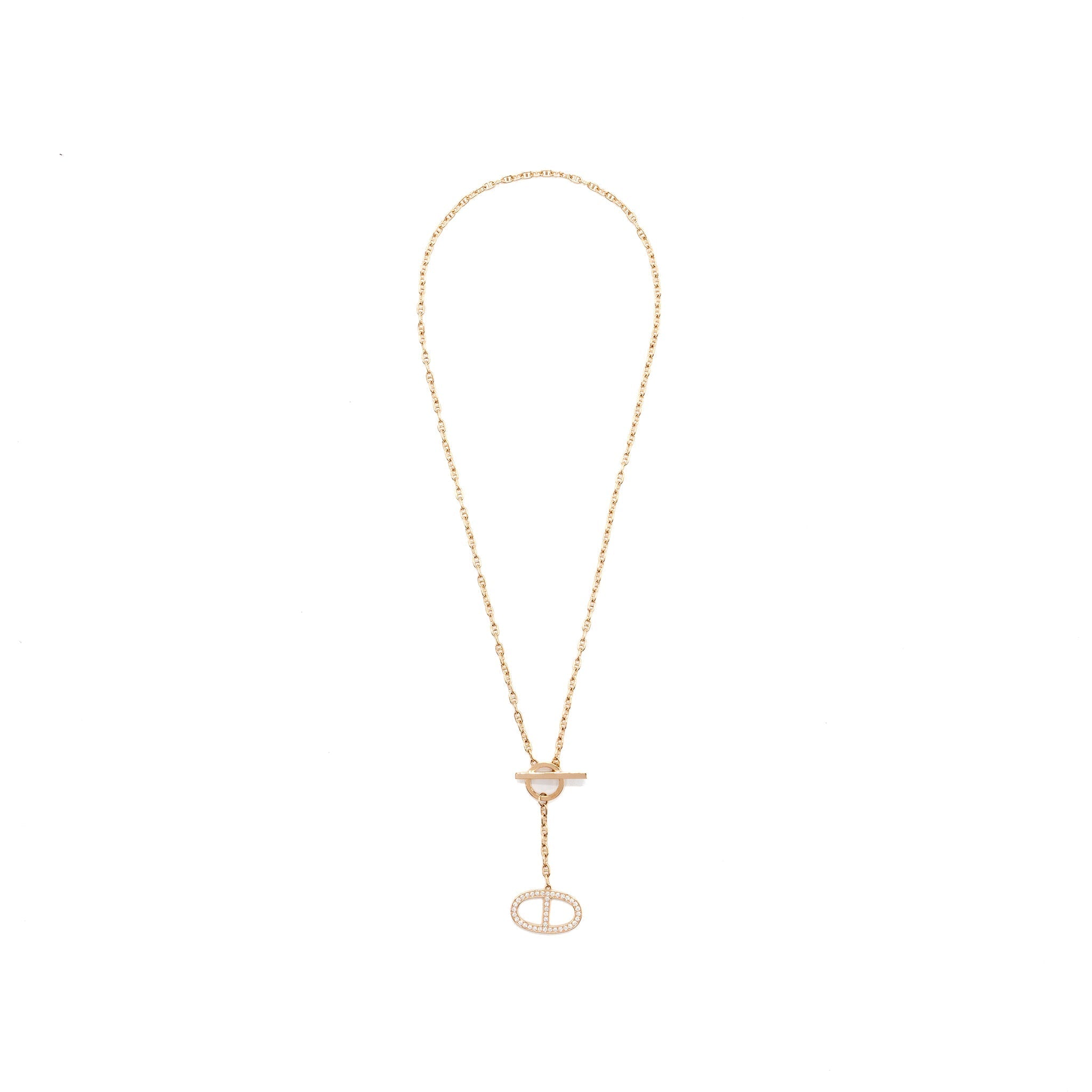 HERMES CHAIN D’ANCRE CONTOUR PENDANT ROSE GOLD, DIAMONDS