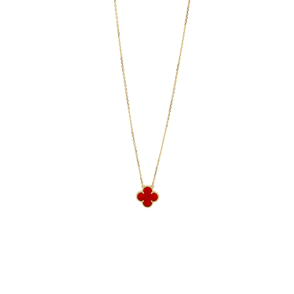 VAN CLEEF & ARPELS VINTAGE ALHAMBRA PENDANT CARNELIAN ROSE GOLD