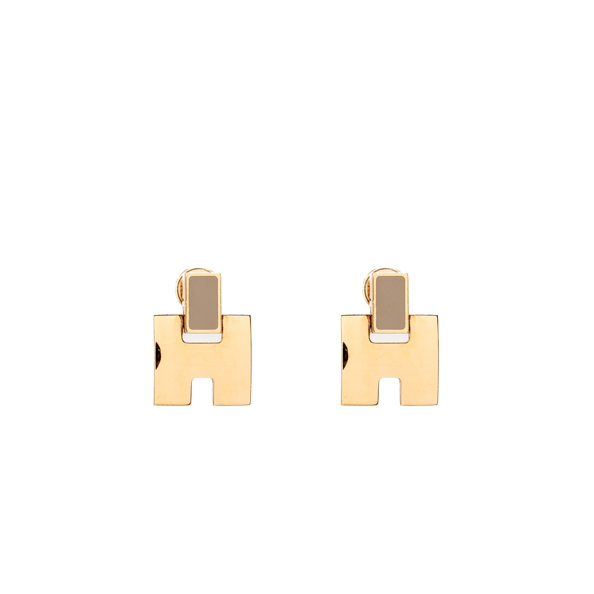 HERMES EILEEN EARRINGS ROSE GOLD TONE