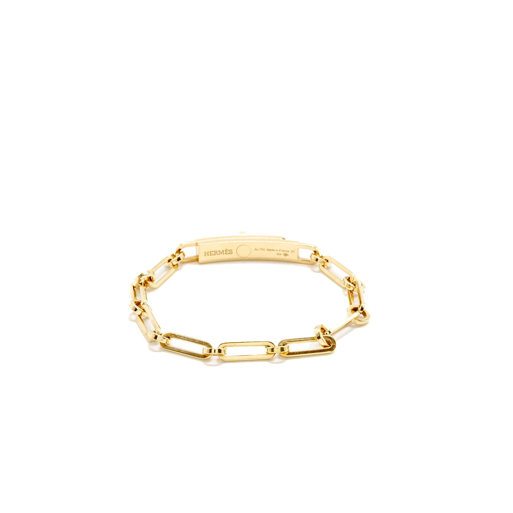 HERMES KELLY CHAINE BRACELET YELLOW GOLD/DIAMONDS