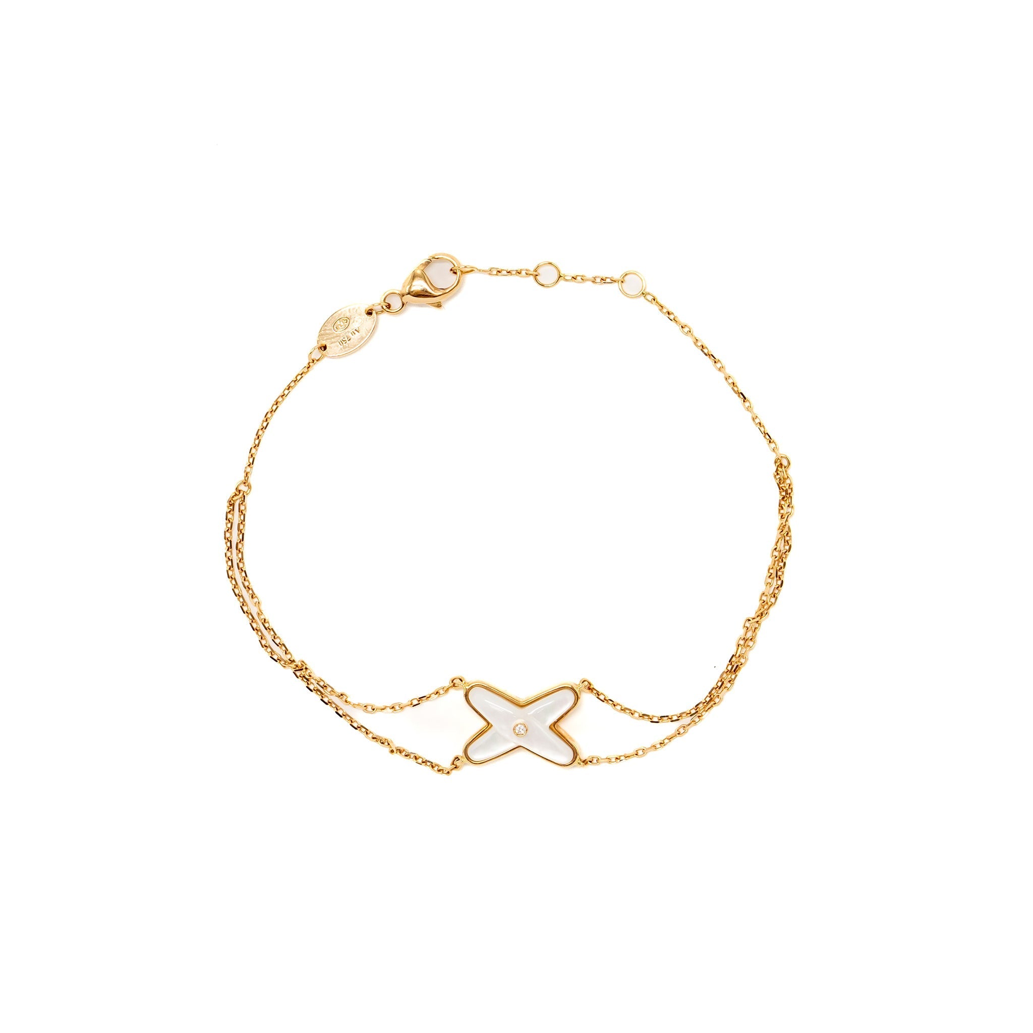 CHAUMET JEUX DE LIENS BRACELET MOTHER OF PEARL ROSE GOLD WITH DIAMOND