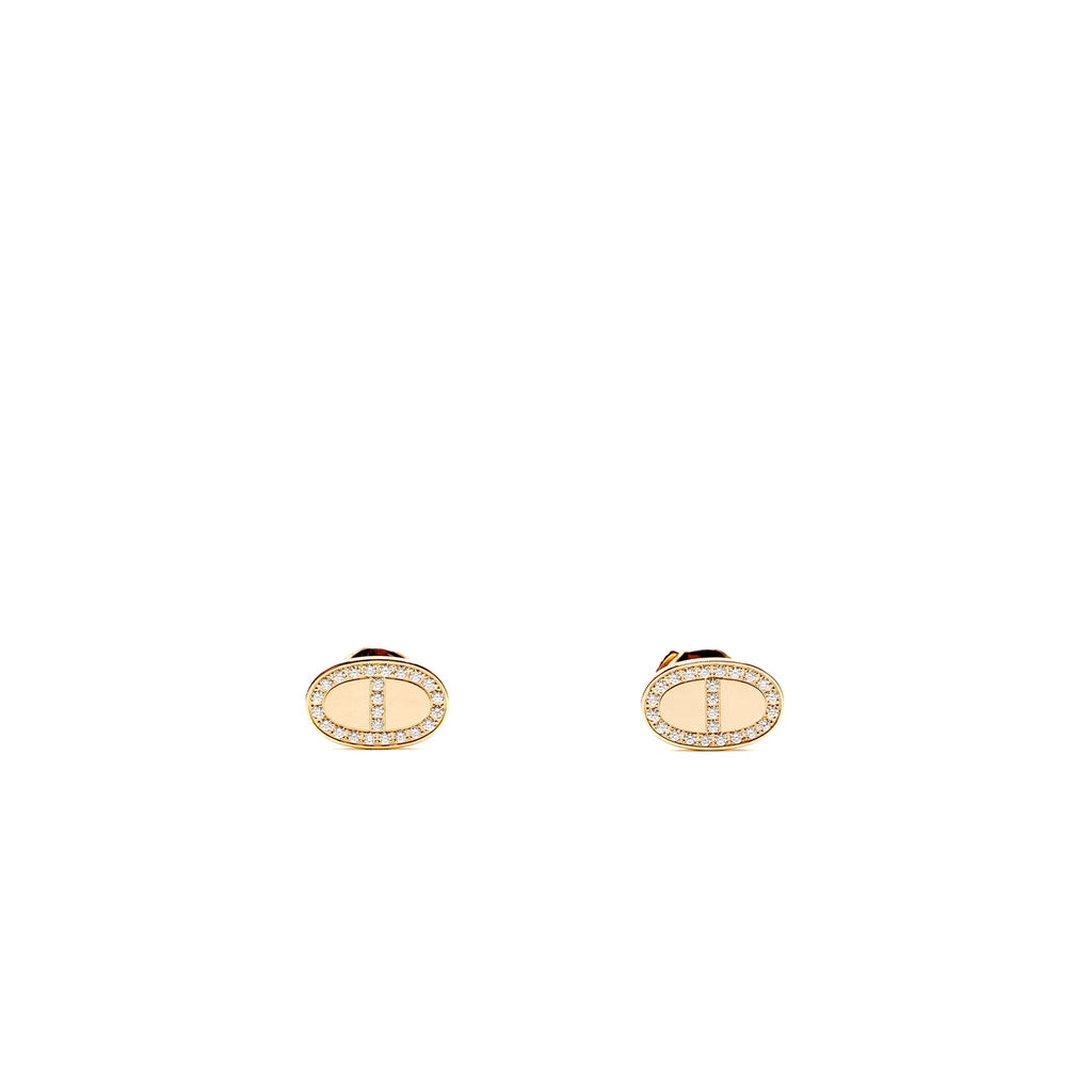 HERMES CHAINE D’ANCRE EARRINGS ROSE GOLD, DIAMONDS