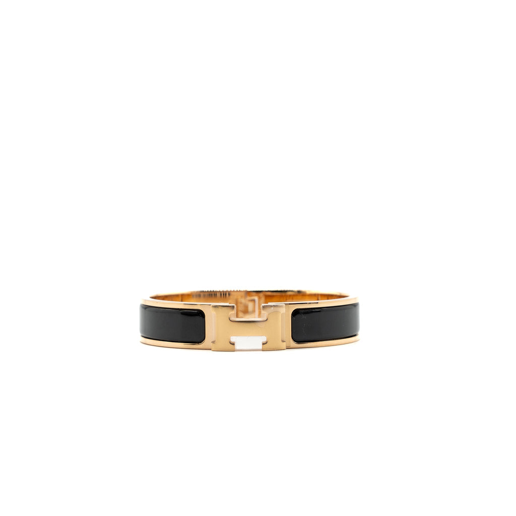 HERMES CLIC H BRACELET BLACK RGHW