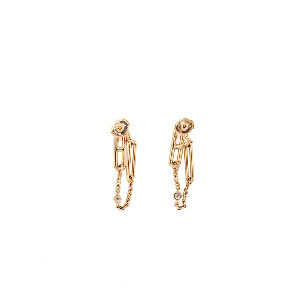 HERMES CHAIN D’ANCRE CHAOS EARRINGS ROSE GOLD, DIAMONDS