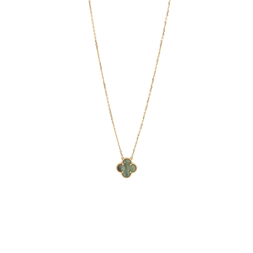 VAN CLEEF AND ARPELS VINTAGE ALHAMBRA PENDANT ROSE GOLD WITH GREY MOTHER OF PEARL