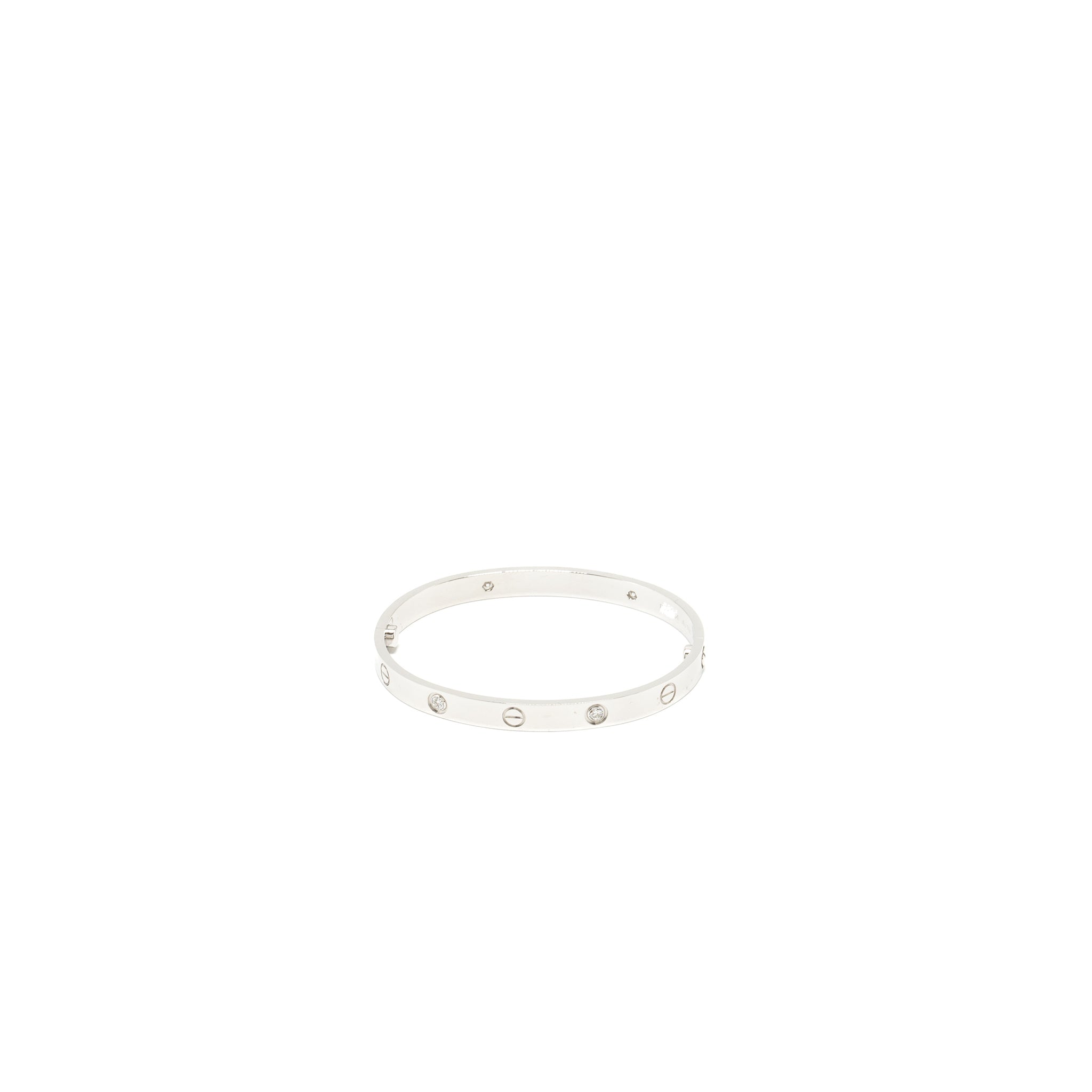 CARTIER LOVE BRACELET WHITE GOLD, 4 DIAMONDS
