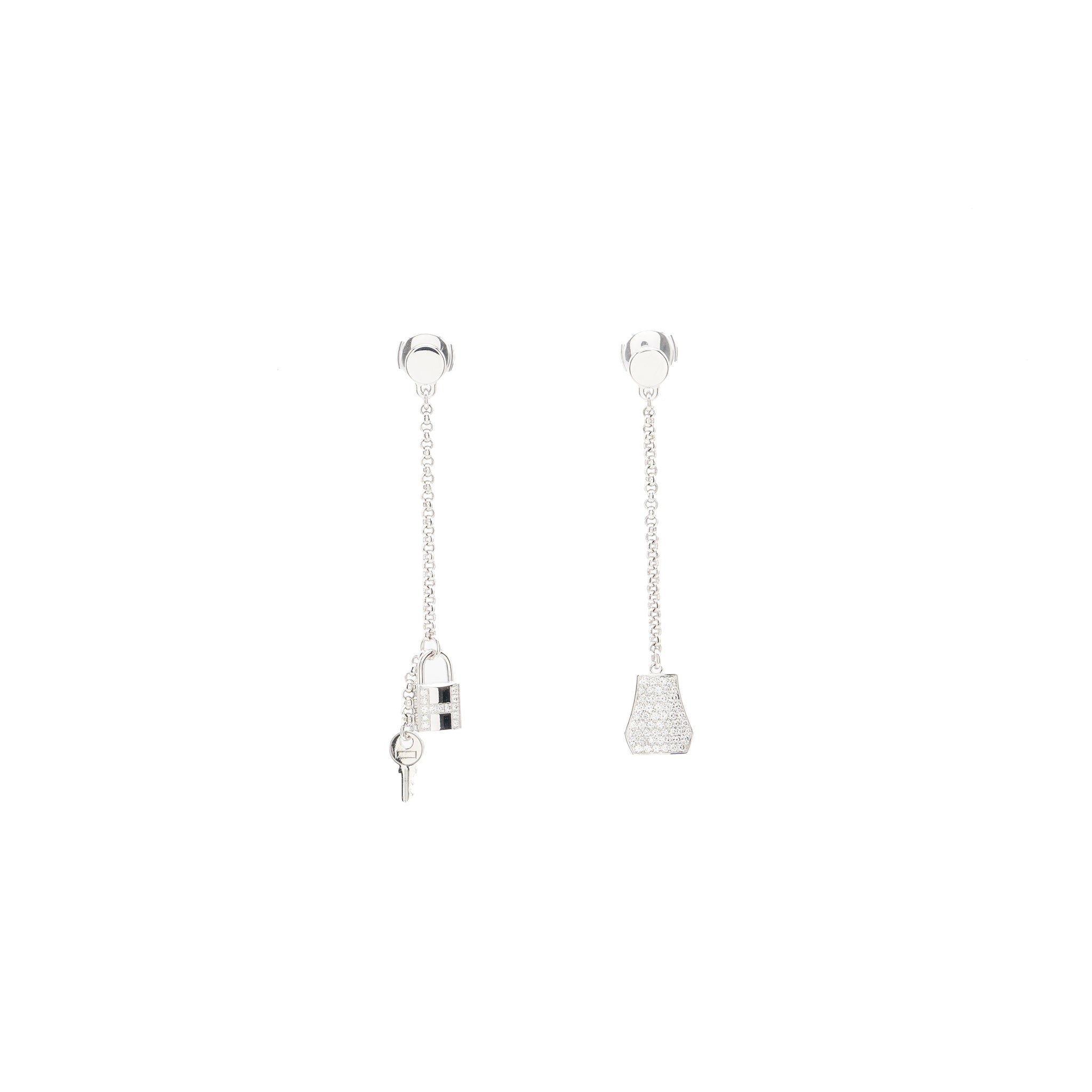 HERMES KELLY CLOCHETTE EARRINGS WHITE GOLD, DIAMONDS