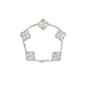VAN CLEEF & ARPELS VINTAGE ALHAMBRA BRACELET 5 MOTIFS GUILLOCHE WHITE GOLD