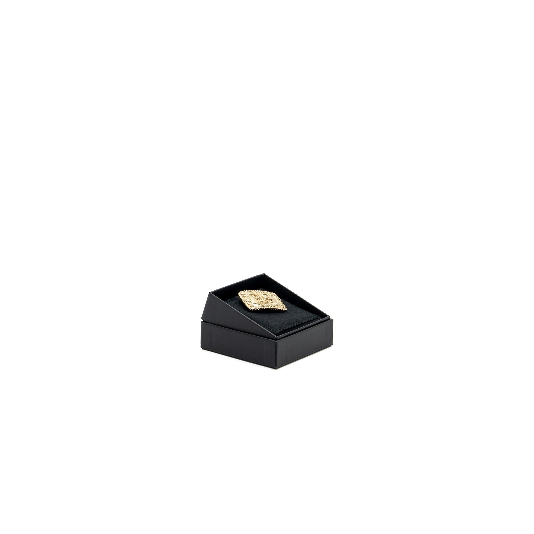 CHANEL CC LOGO AND CROWN BROOCH CRYSTAL LGHW