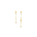 HERMES KELLY CHAINE EARRINGS YELLOW GOLD
