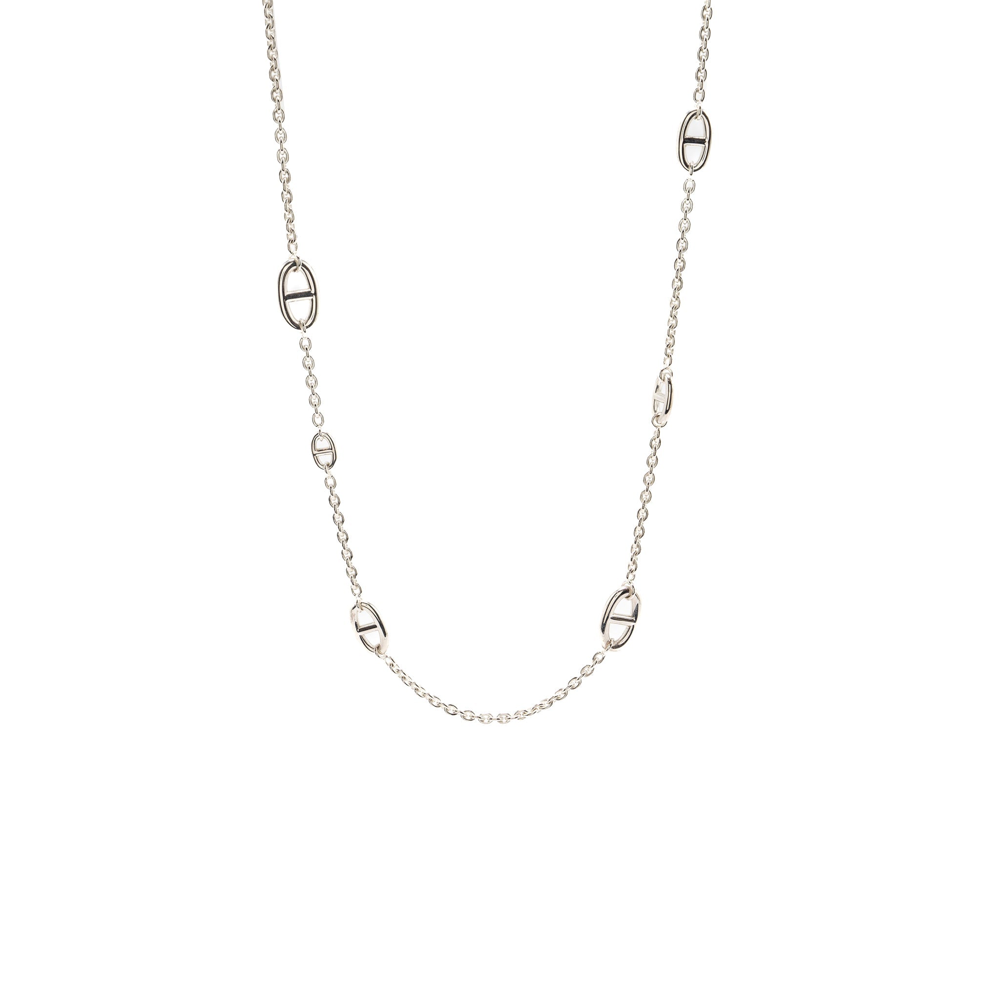 HERMES 80CM FRANDOLE LONG NECKLACE STERLING SILVER