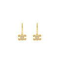 CELINE TRIOMPHE RHINESTONE EARRINGS IN BRASS WITH GOLD FINISH AND CRYSTALS