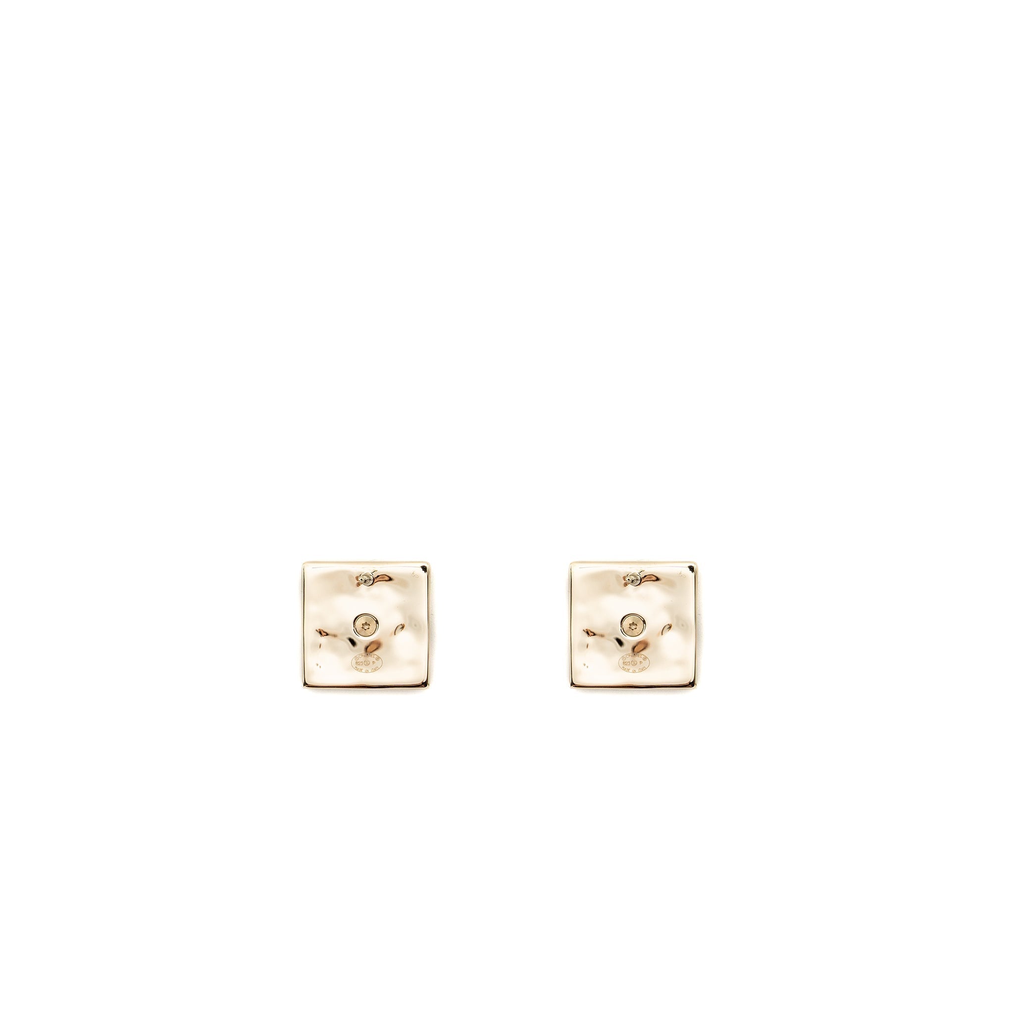 CHANEL SQUARE CC LOGO CRYSTAL LIGHT GOLD TONE