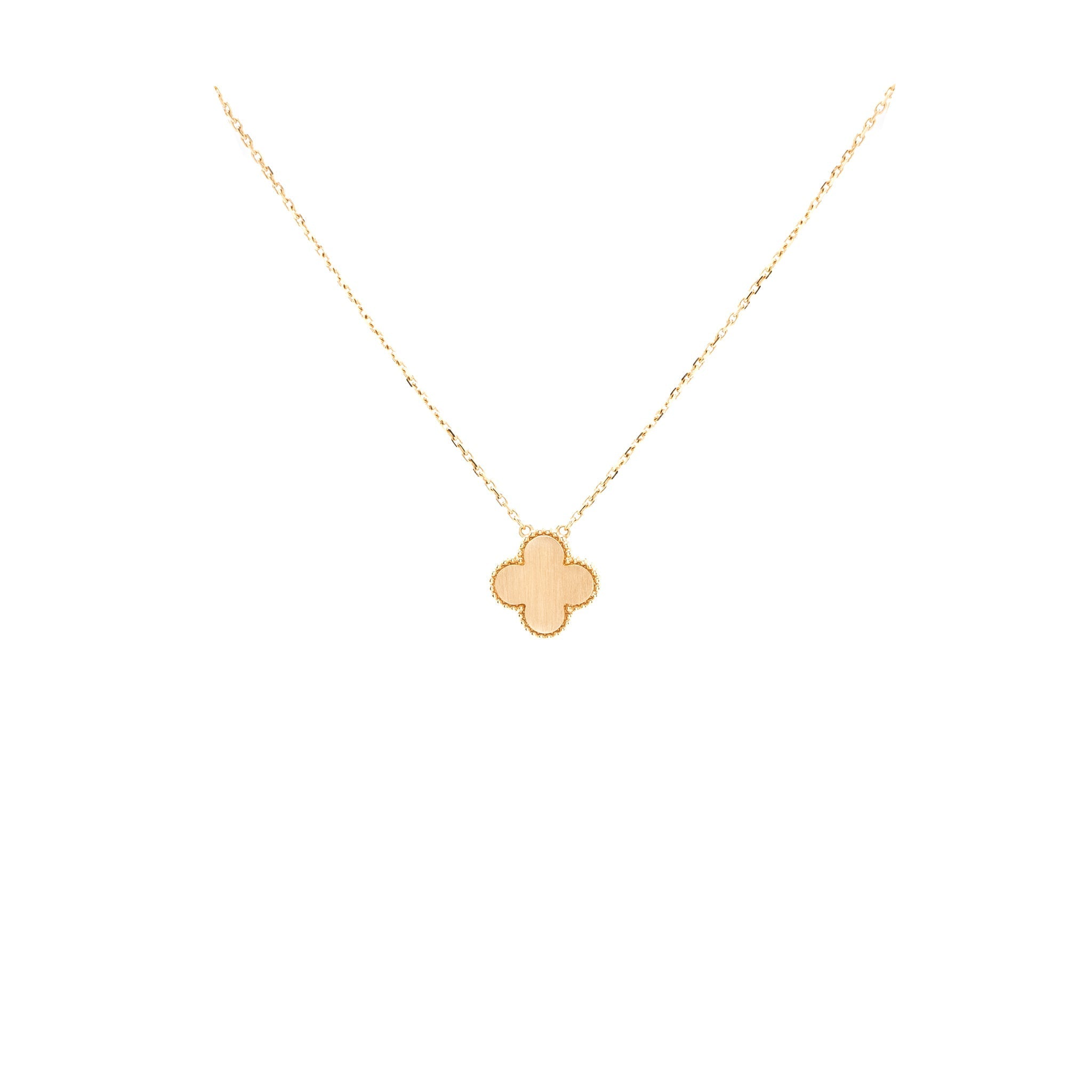 VAN CLEEF & ARPELS VINTAGE ALHAMBRA PENDANT ONYX ROSE GOLD DIAMOND