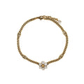 GUCCI CRYSTAL DOUBLE G NECKLACE METAL AGED GOLD