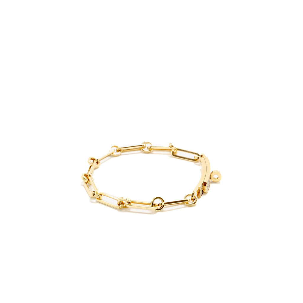 HERMES KELLY CHAINE BRACELET YELLOW GOLD/DIAMONDS