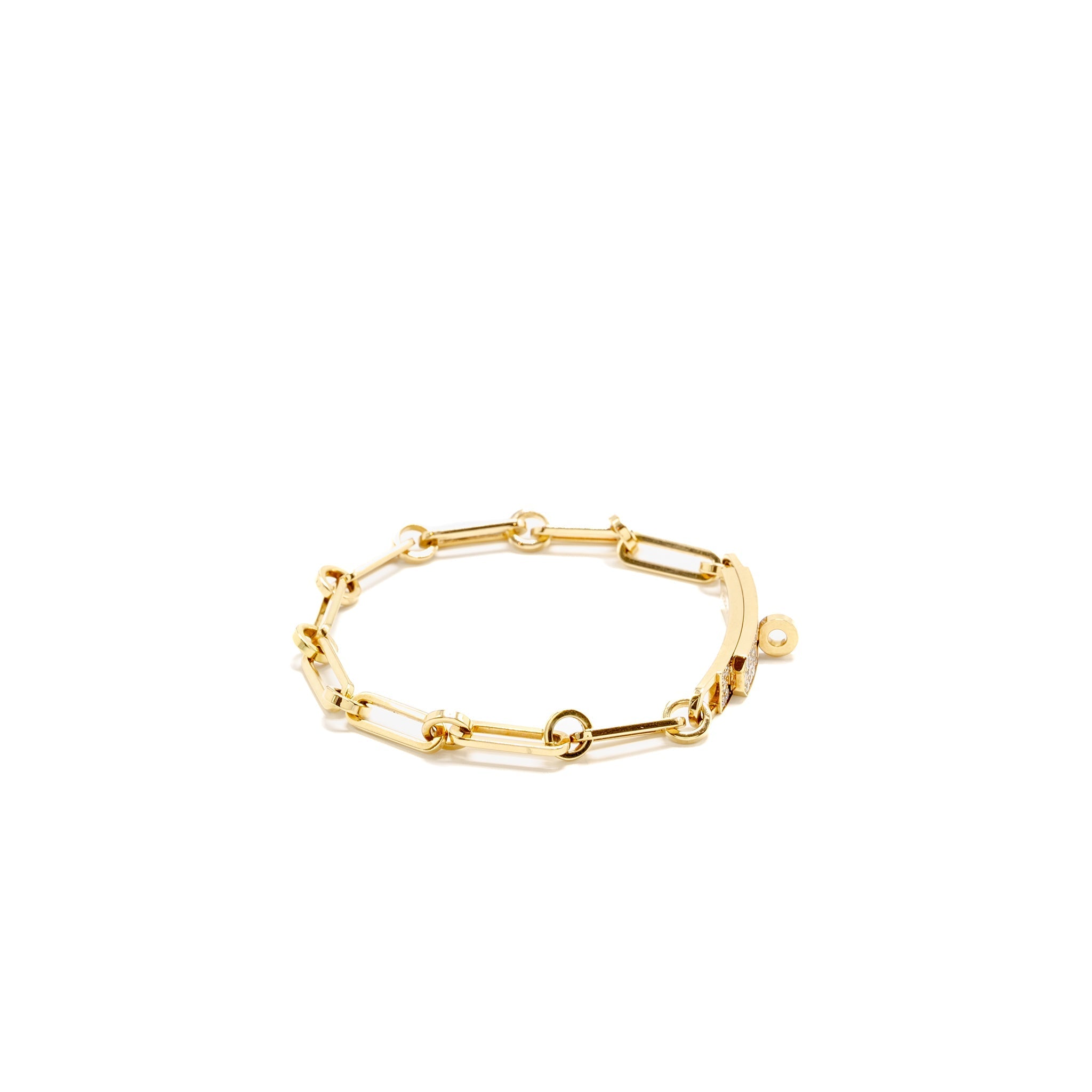HERMES KELLY CHAINE BRACELET YELLOW GOLD/DIAMONDS