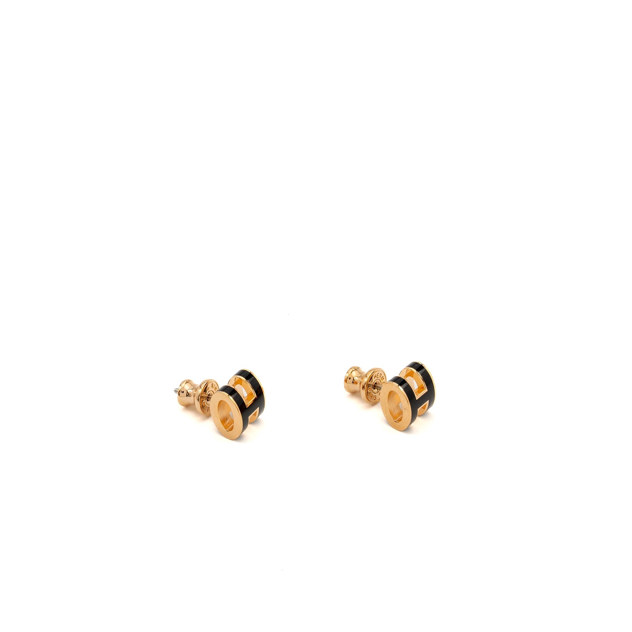 HERMES MINI POP H EARRINGS BLACK RGHW