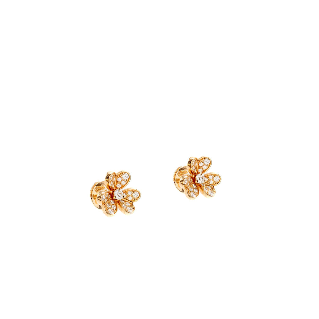 VAN CLEEF & ARPELS FRIVOLE EARRINGS ROSE GOLD/DIAMONDS