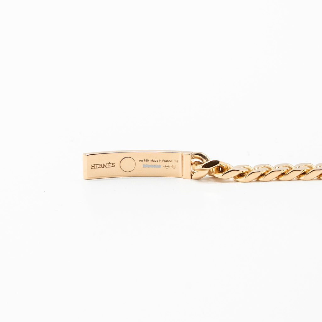 HERMES KELLY GOURMETTE BRACELET ROSE GOLD DIAMONDS