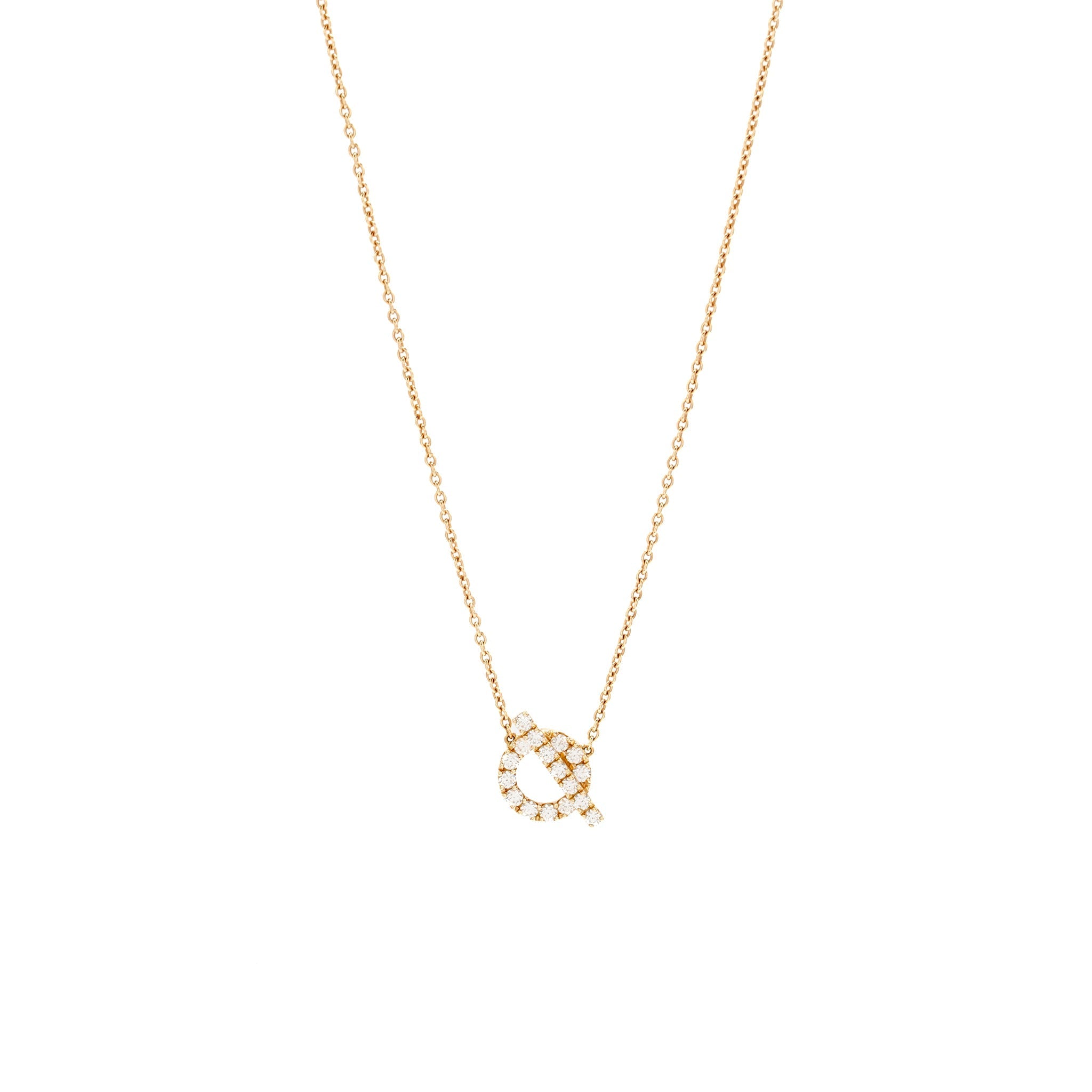 HERMES FINESSE NECKLACE ROSE GOLD DIAMONDS
