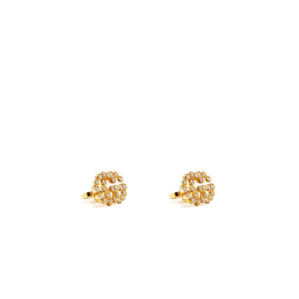 GUCCI GG RUNNING STUDS 18K YELLOW GOLD WITH DIAMONDS