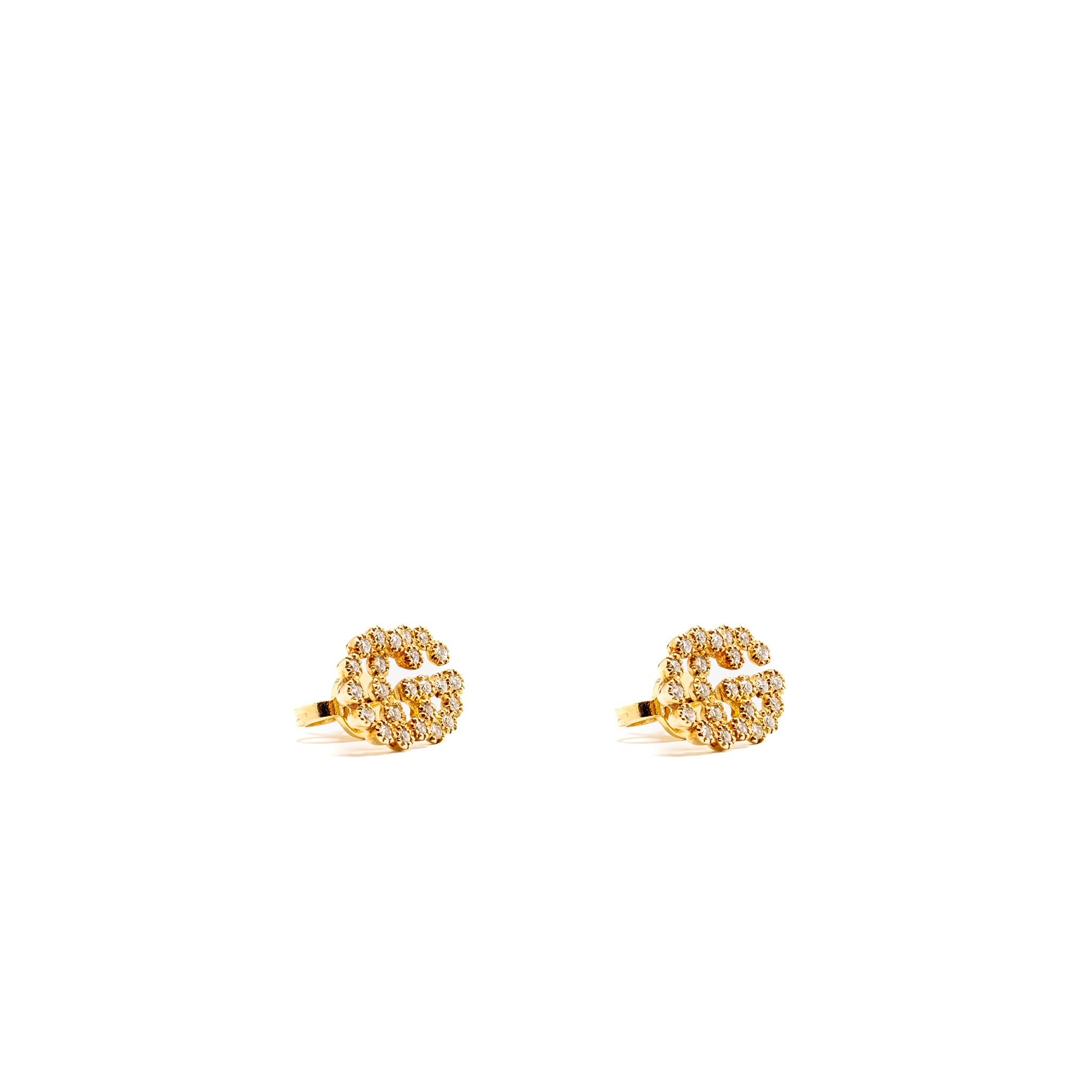GUCCI GG RUNNING STUDS 18K YELLOW GOLD WITH DIAMONDS