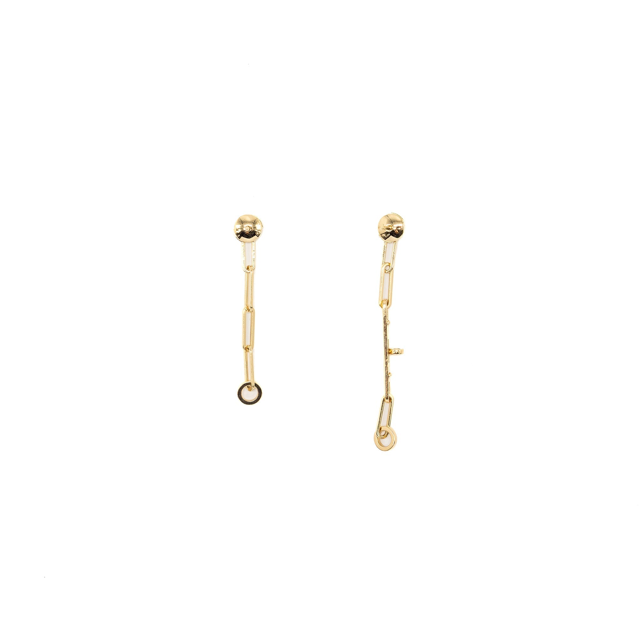 HERMES KELLY CHAINE EARRINGS YELLOW GOLD