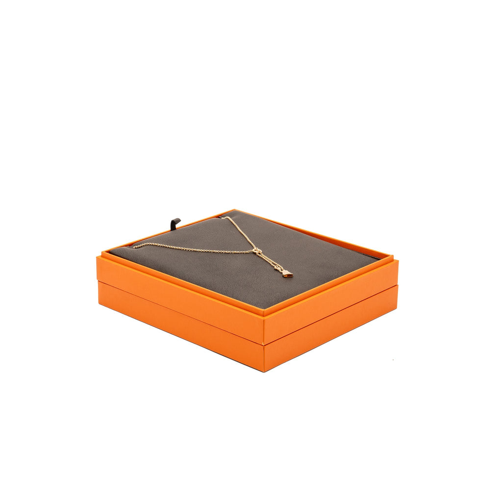 HERMES KELLY CLOCHETTE NECKLACE, SMALL GOLD ROSE GOLD