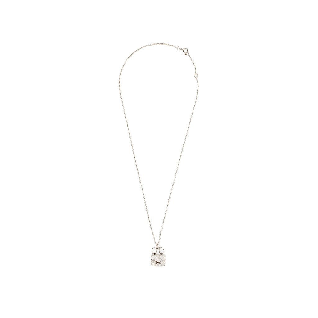 HERMES AMULETTE CONSTANCE PENDANT WHITE GOLD DIAMONDS