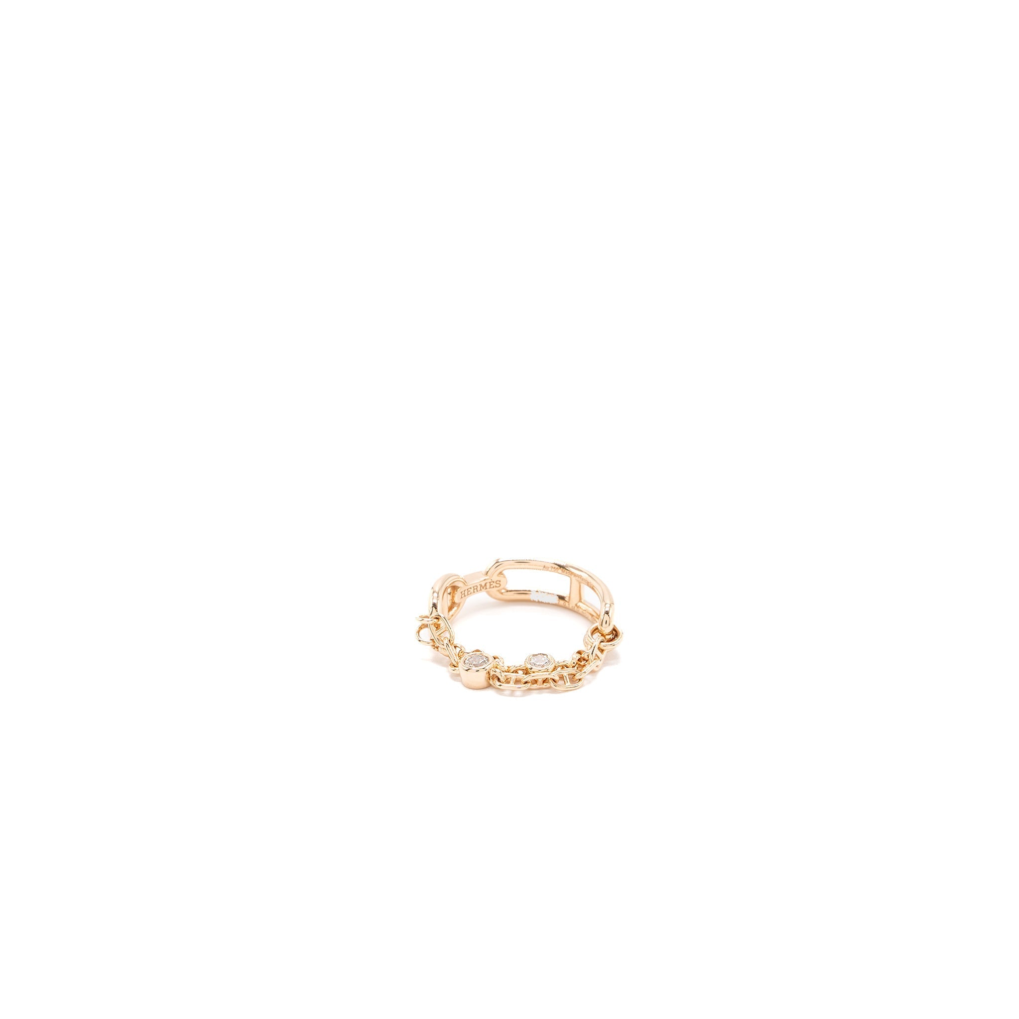 HERMES CHAINE D'ANCRE CHAOS RING ROSE GOLD DIAMONDS