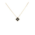 VAN CLEEF & ARPELS VINTAGE ALHAMBRA PENDANT ONYX ROSE GOLD DIAMOND