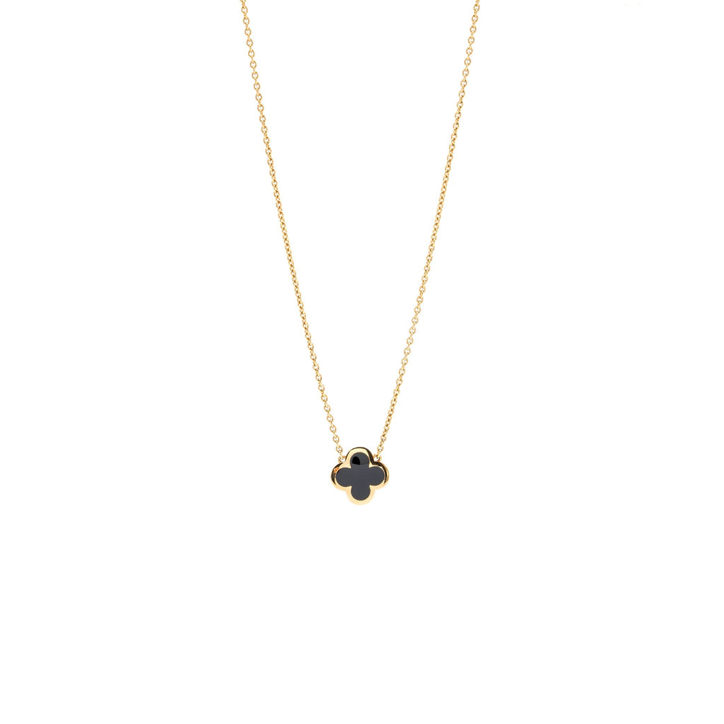VAN CLEEF AND ARPELS PURE ALHAMBRA PENDANT ONYX YELLOW GOLD