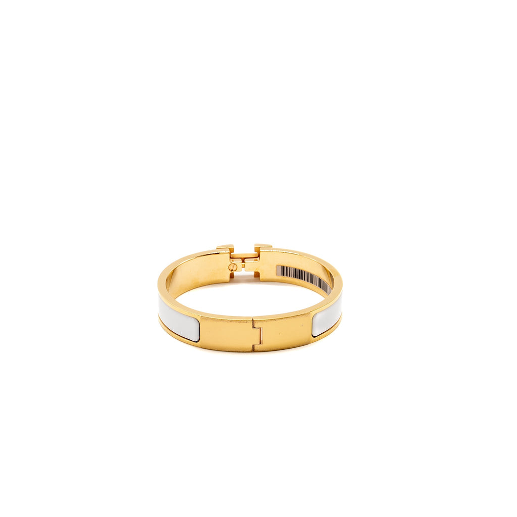 HERMES CLIC H BRACELET BLANC GHW