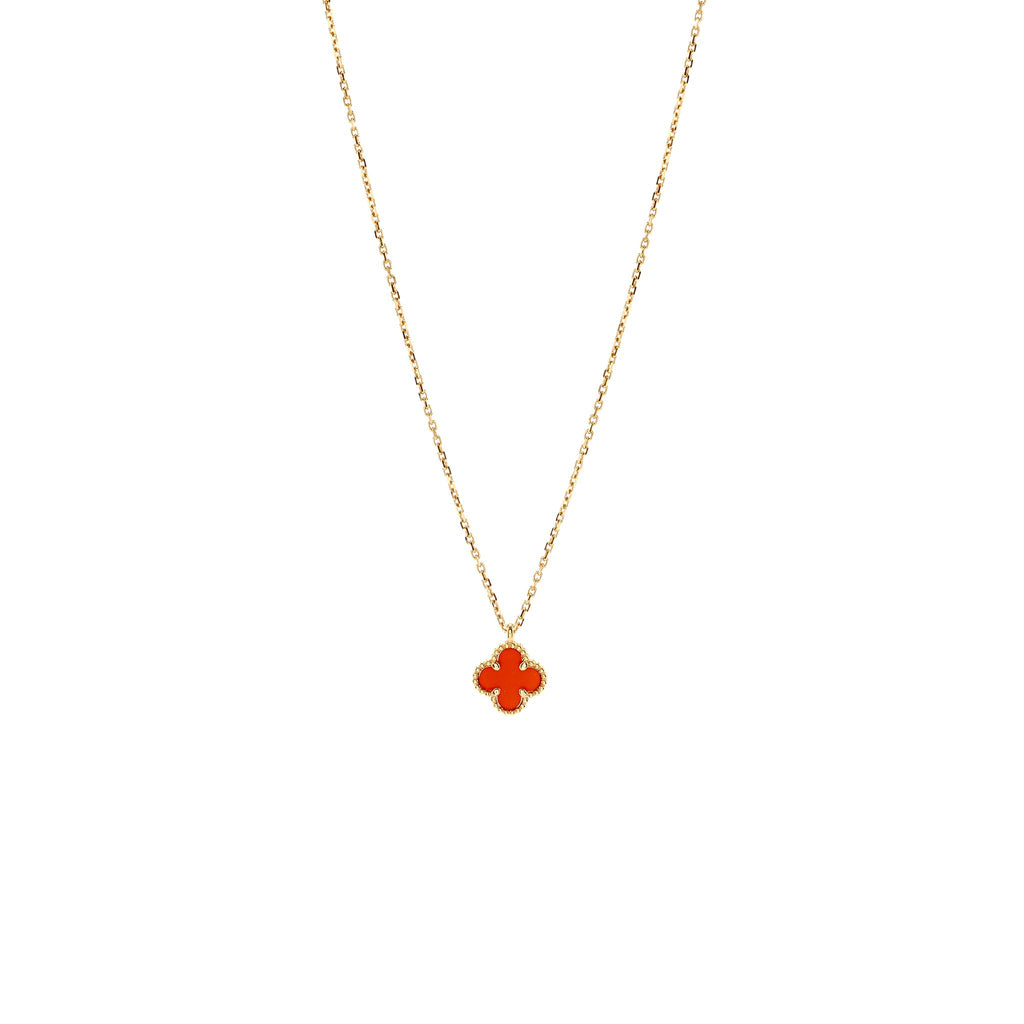 VAN CLEEF & ARPELS SWEET ALHAMBRA PENDANT CARNELIAN ROSE GOLD
