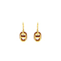 HERMES O’MAILLON EARRINGS CALFSKIN/ GOLD TONE