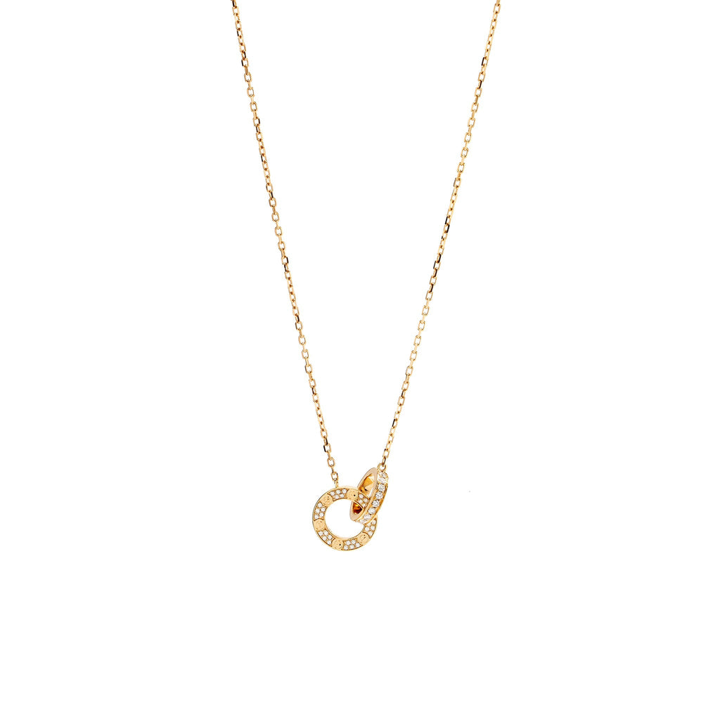 CARTIER LOVE NECKLACE ROSE GOLD, DIAMONDS