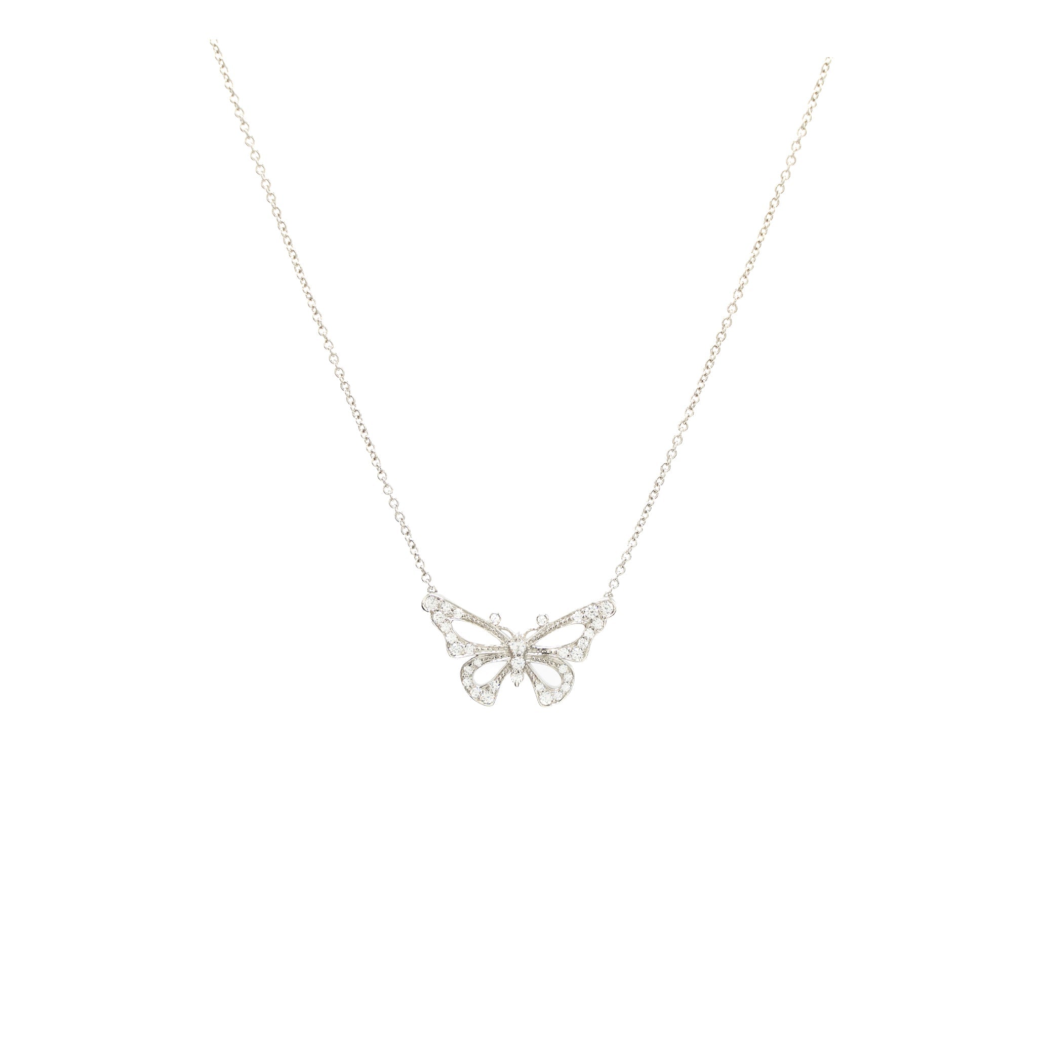 TIFFANY BUTTERFLY PENDANT PLATINUM, DIAMONDS
