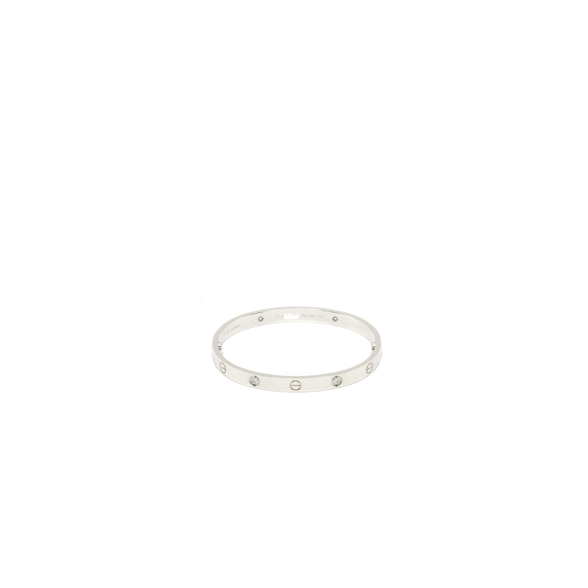 CARTIER LOVE BRACELET WHITE GOLD, 4 DIAMONDS