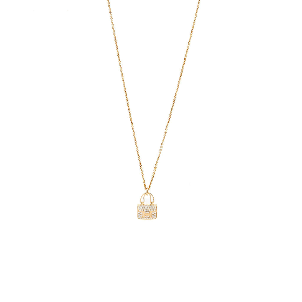 HERMES AMULETTE CONSTANCE PENDANT ROSE GOLD / DIAMONDS