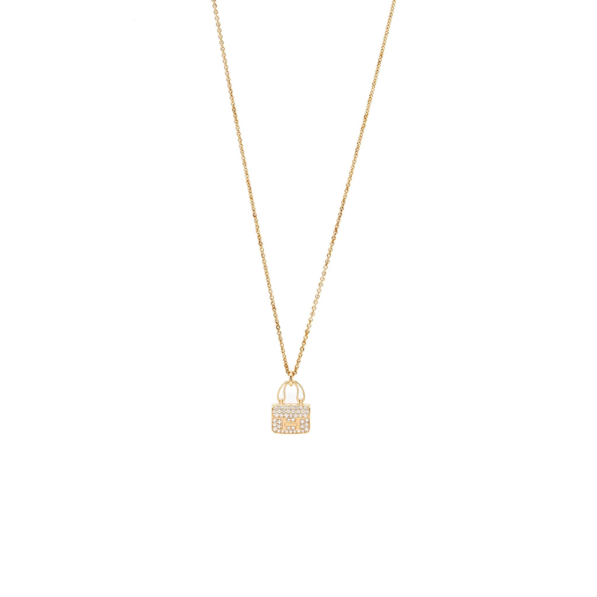 HERMES AMULETTE CONSTANCE PENDANT ROSE GOLD / DIAMONDS