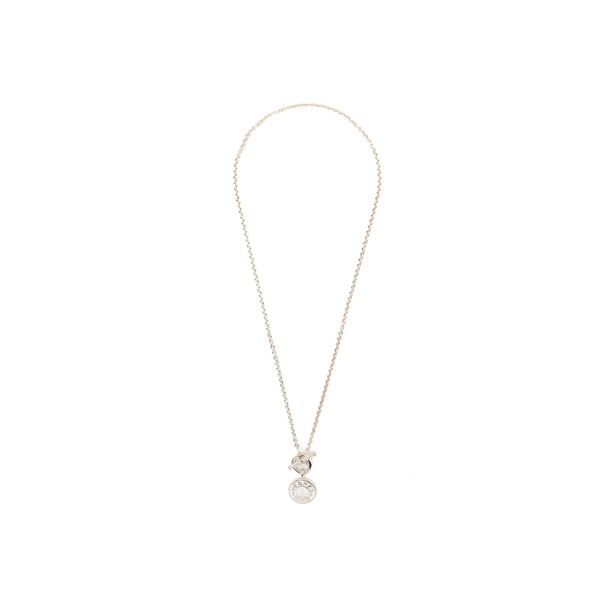 HERMES AMULETTES H EX-LIBRIS PENDANT STERLING SILVER