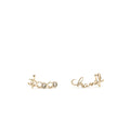 CHANEL COCO CHANEL LETTER EARRINGS LIGHT GOLD TONE