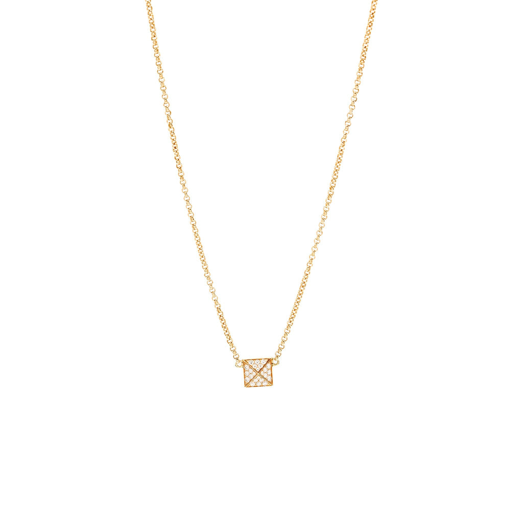 HERMES CLOU D'H PENDANT ROSE GOLD/DIAMONDS