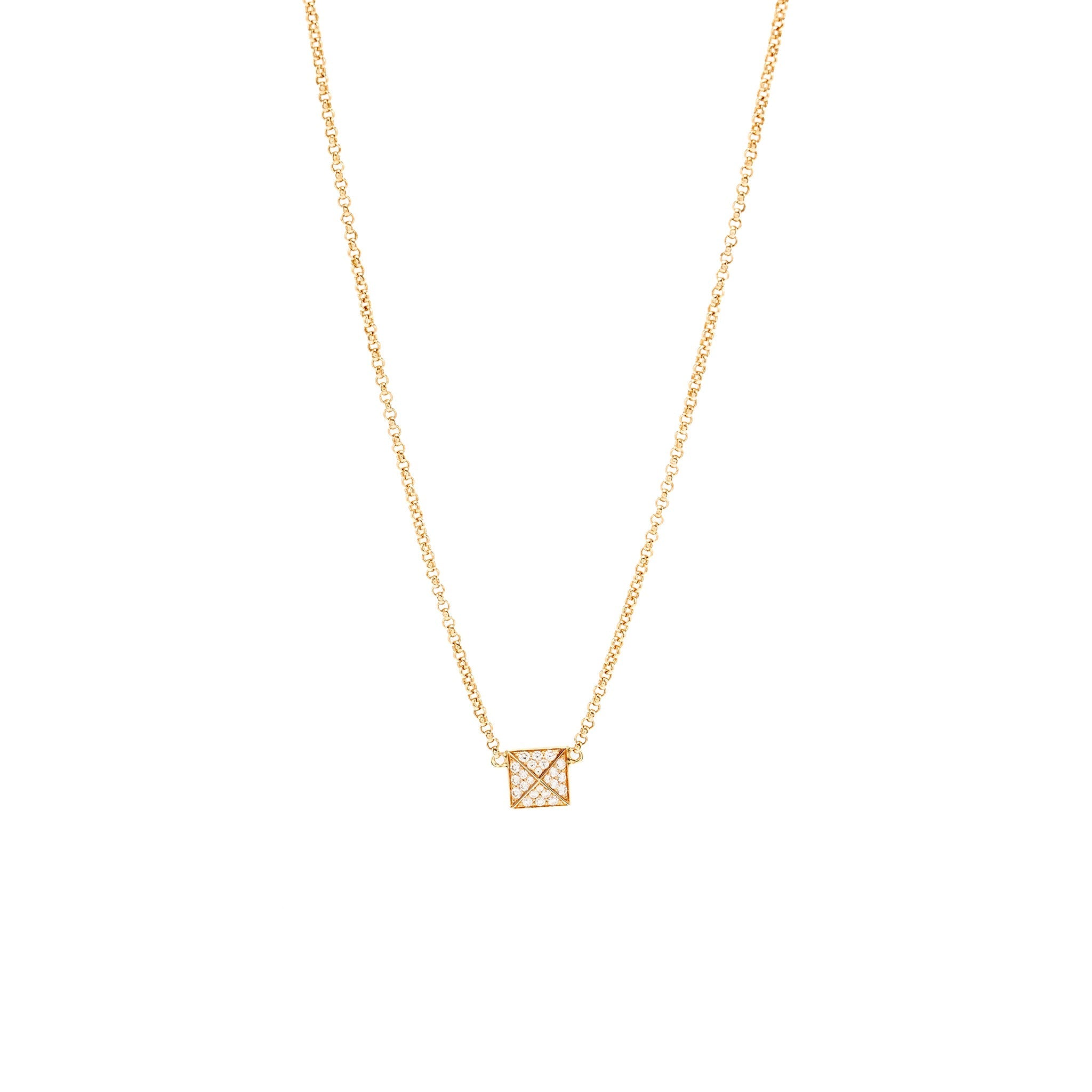 HERMES CLOU D'H PENDANT ROSE GOLD/DIAMONDS