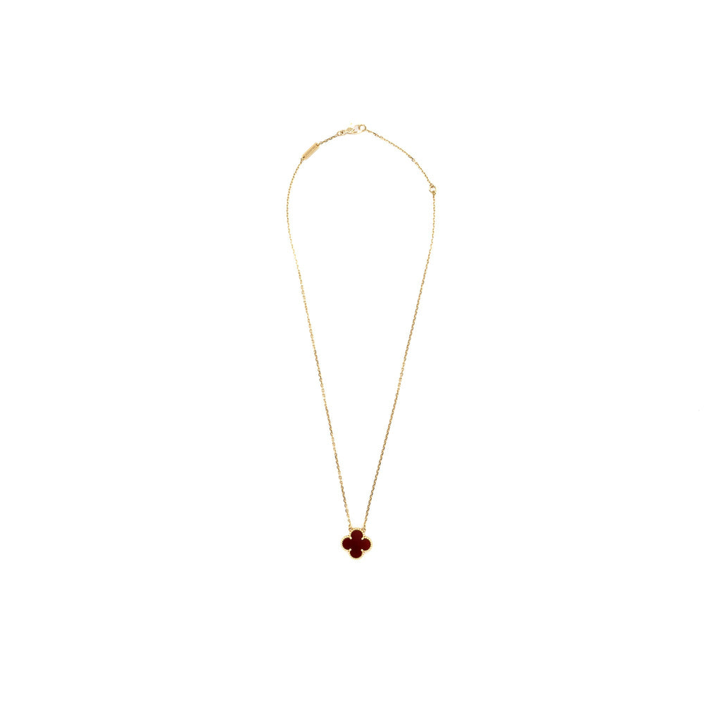 VAN CLEEF & ARPELS VINTAGE ALHAMBRA PENDANT CARNELIAN ROSE GOLD