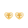 CHANEL VINTAGE HEART SHAPE CC LOGO EAR CLIPS GOLD TONE