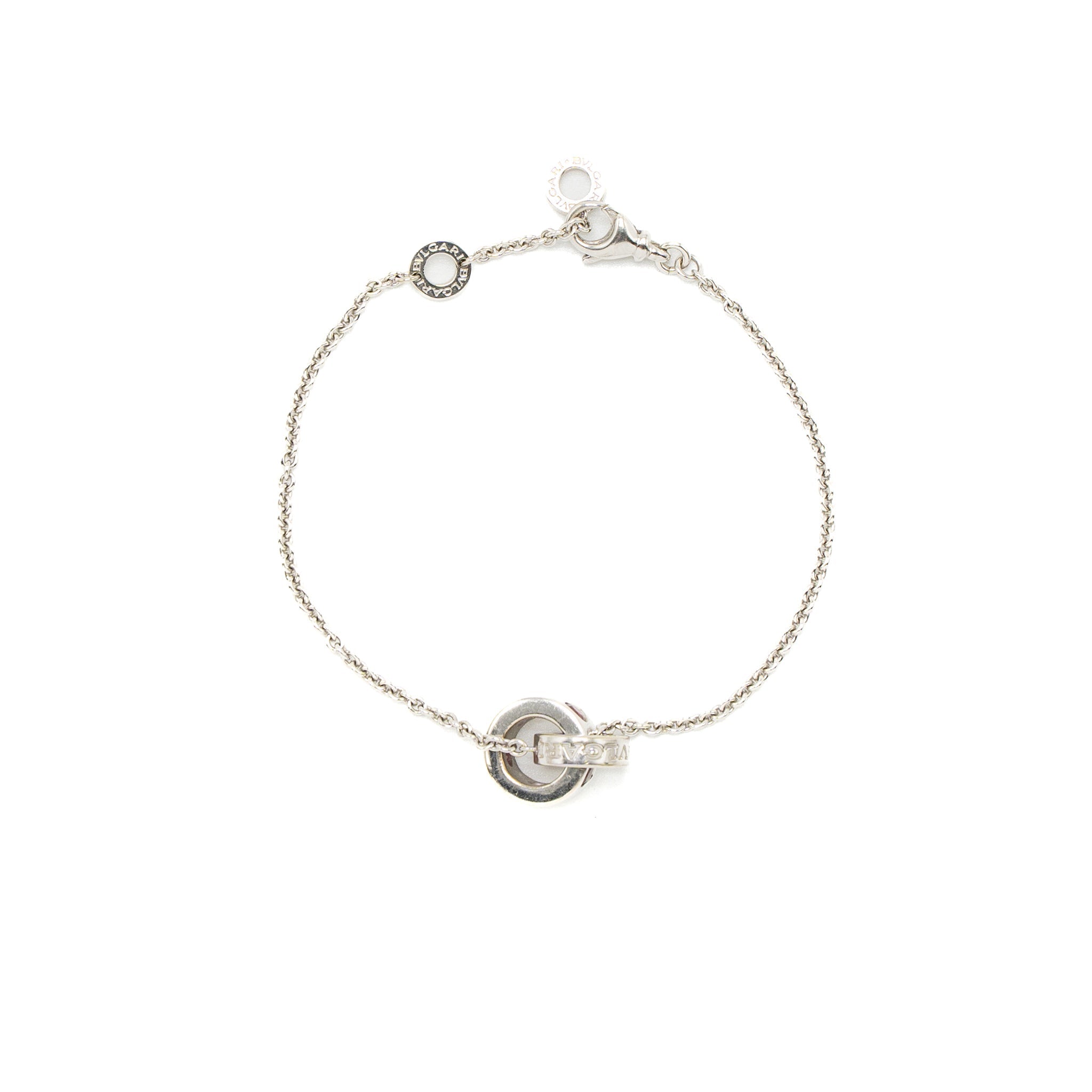 BVLGARI INNER LOCKING RING BRACELET WHITE GOLD
