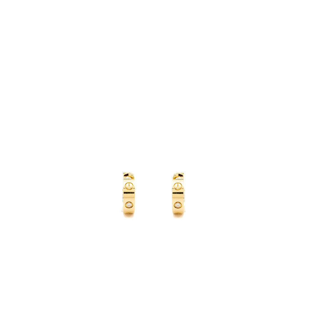 CARTIER LOVE EARRINGS YELLOW GOLD, 2 DIAMONDS